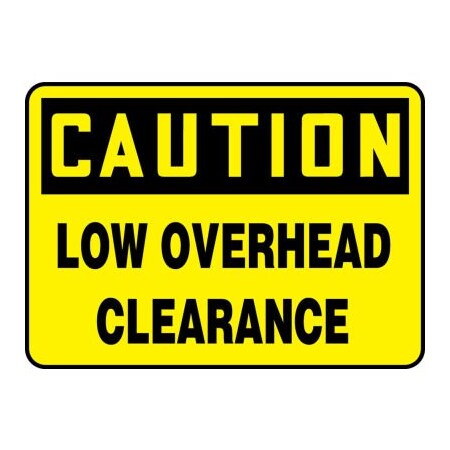 Accuform Accuform Caution Sign, Low Overhead Clearance, 14inW x 10inH, Aluminum MECR606VA